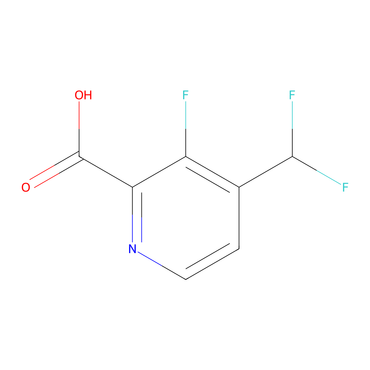 4-(Difluoromethyl)-3-fluoropicolinic acid molecular structure, CAS 1805307-17-8
