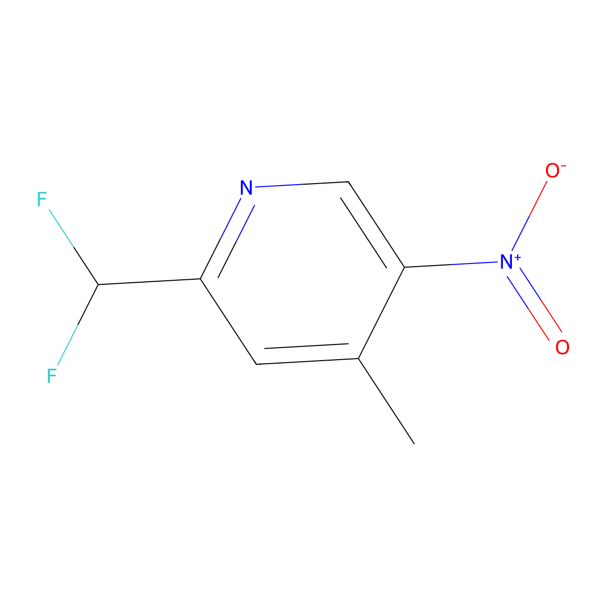 2-(Difluoromethyl)-4-methyl-5-nitropyridine molecular structure, CAS 1805311-74-3