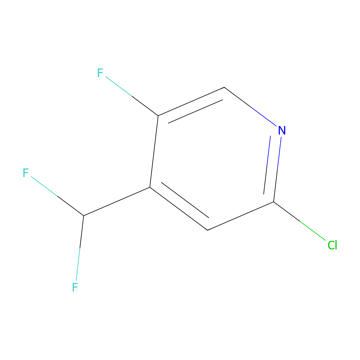 2-Chloro-4-(difluoromethyl)-5-fluoropyridine molecular structure, CAS 1805314-27-5