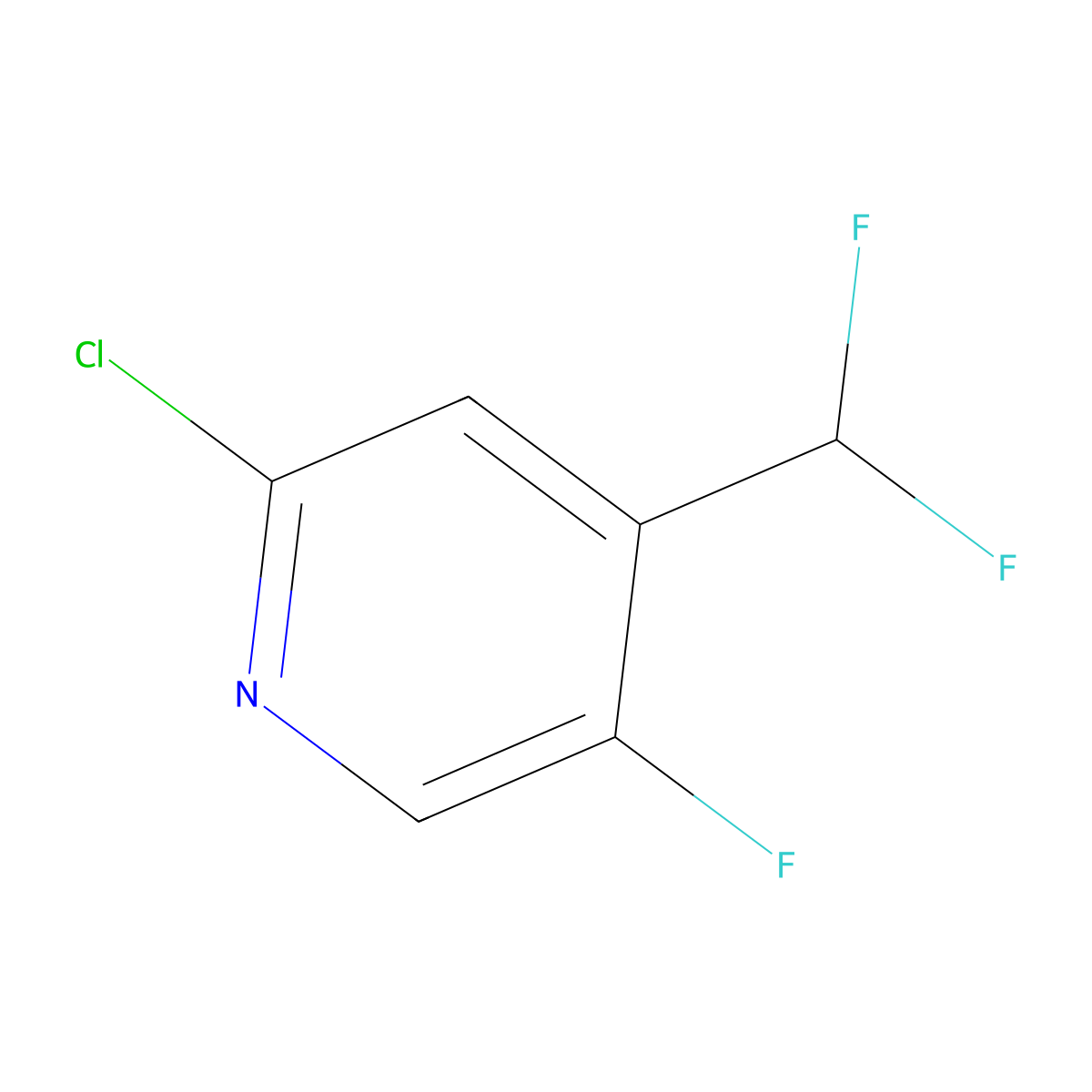 2-Chloro-4-(difluoromethyl)-5-fluoropyridine molecular structure, CAS 1805314-27-5