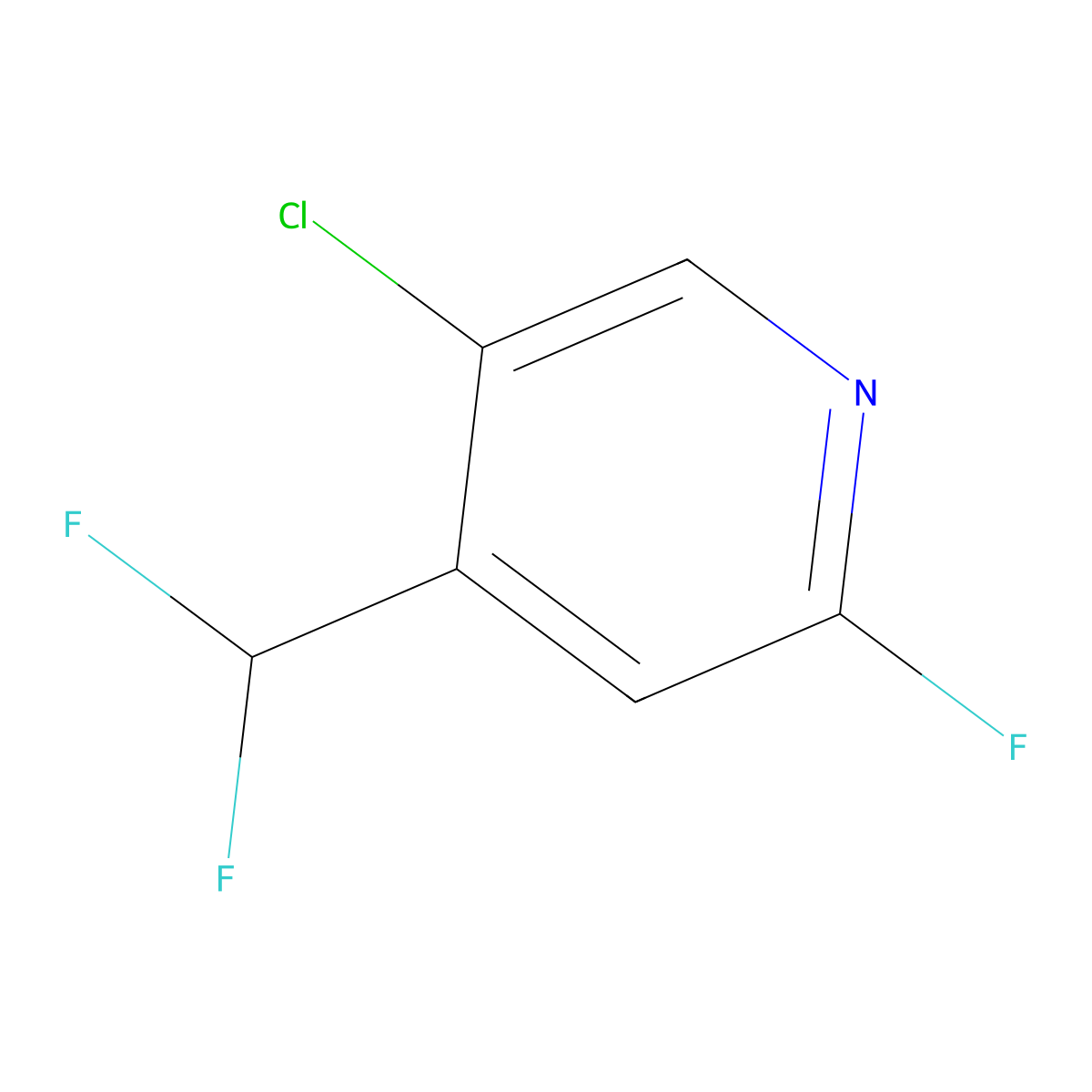 5-Chloro-4-(difluoromethyl)-2-fluoropyridine molecular structure, CAS 1805314-33-3