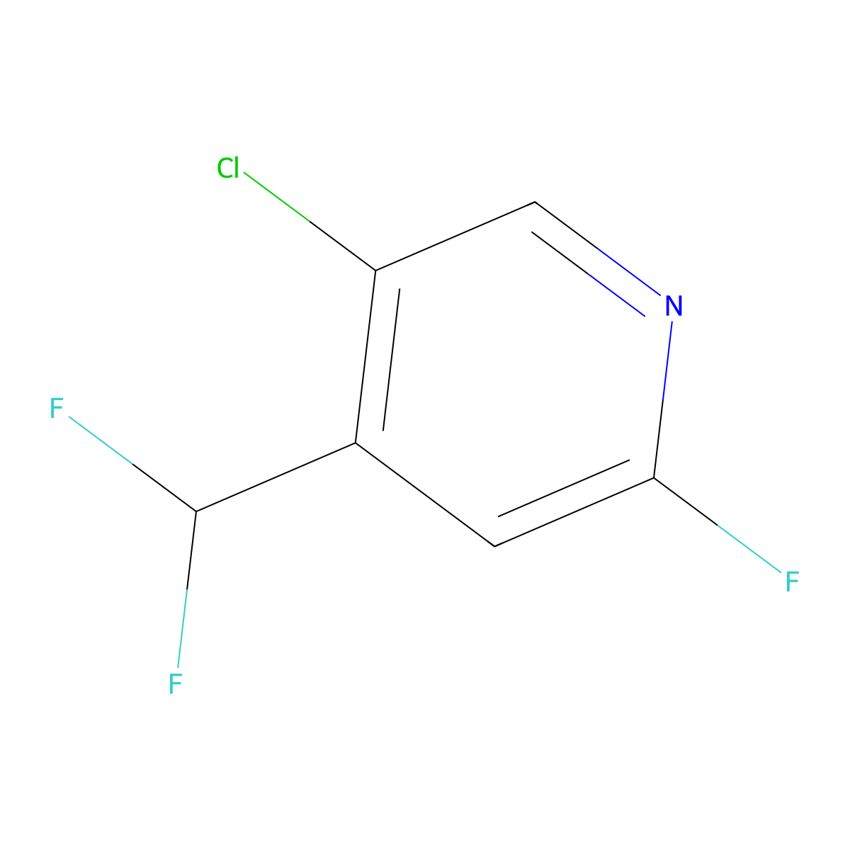 5-Chloro-4-(difluoromethyl)-2-fluoropyridine molecular structure, CAS 1805314-33-3