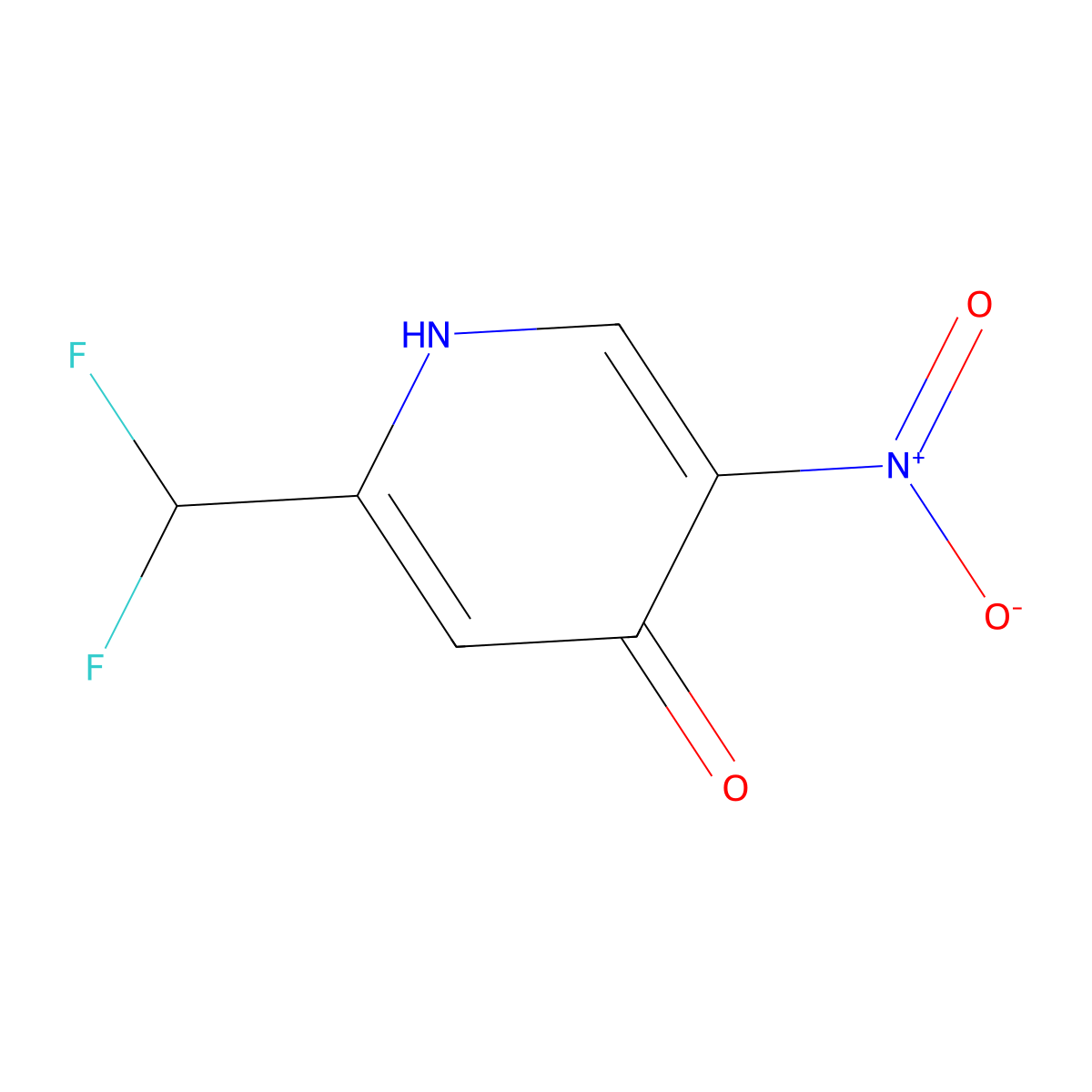 2-(Difluoromethyl)-4-hydroxy-5-nitropyridine molecular structure, CAS 1805314-41-3