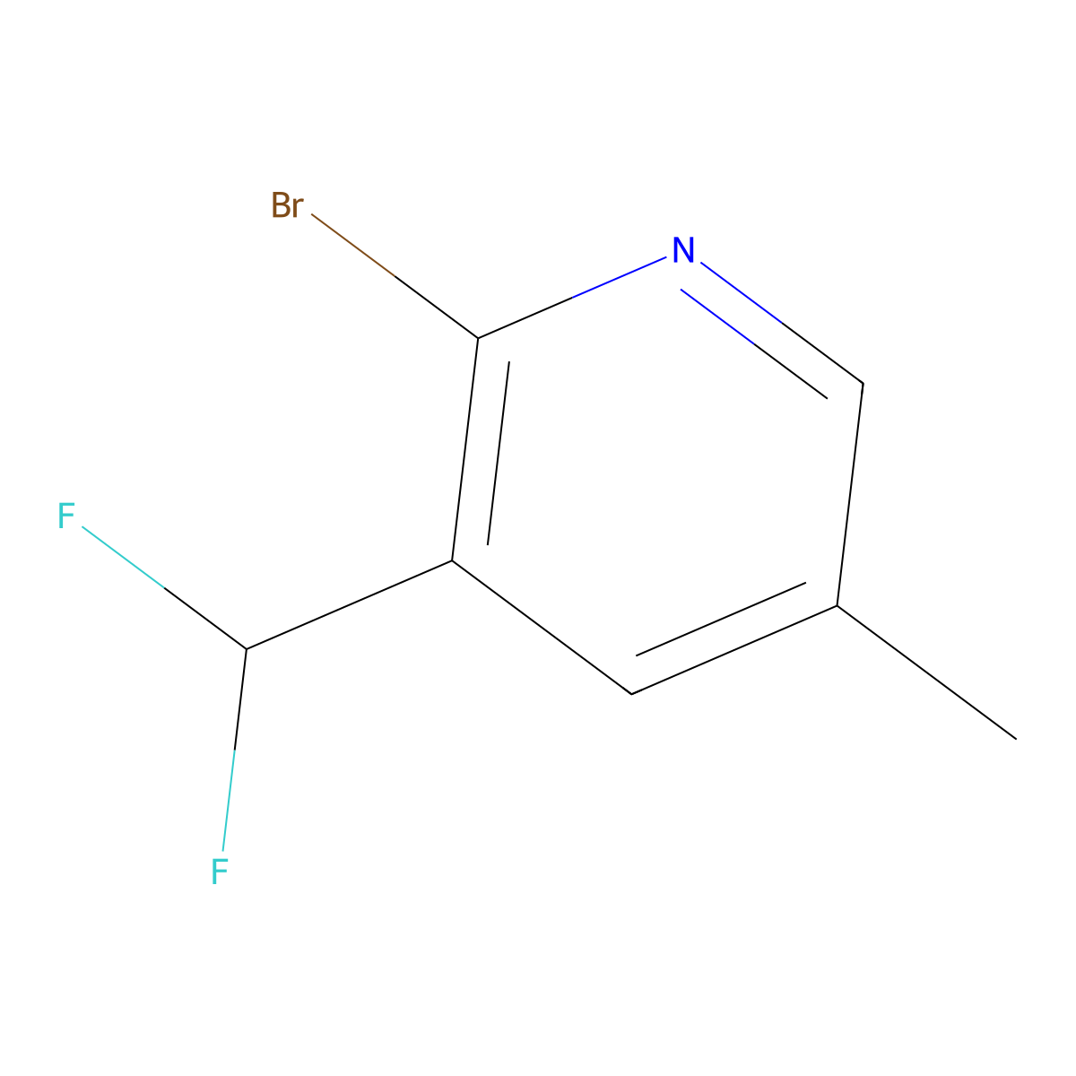 2-Bromo-3-(difluoromethyl)-5-methylpyridine molecular structure, CAS 1805314-75-3