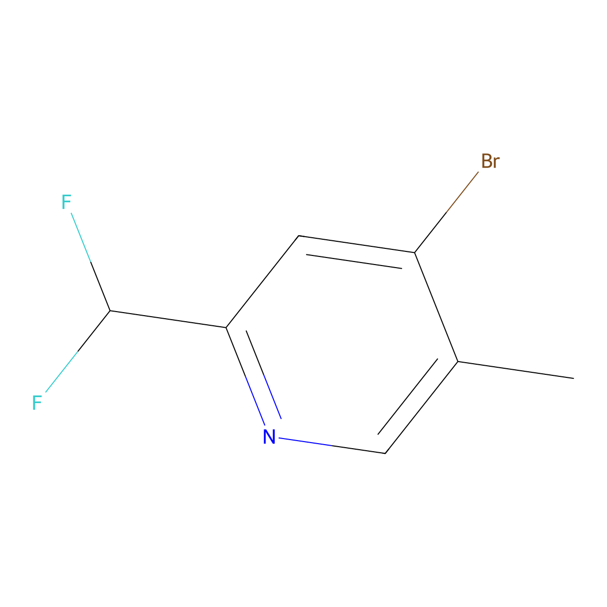 4-Bromo-2-(difluoromethyl)-5-methylpyridine molecular structure, CAS 1805314-83-3
