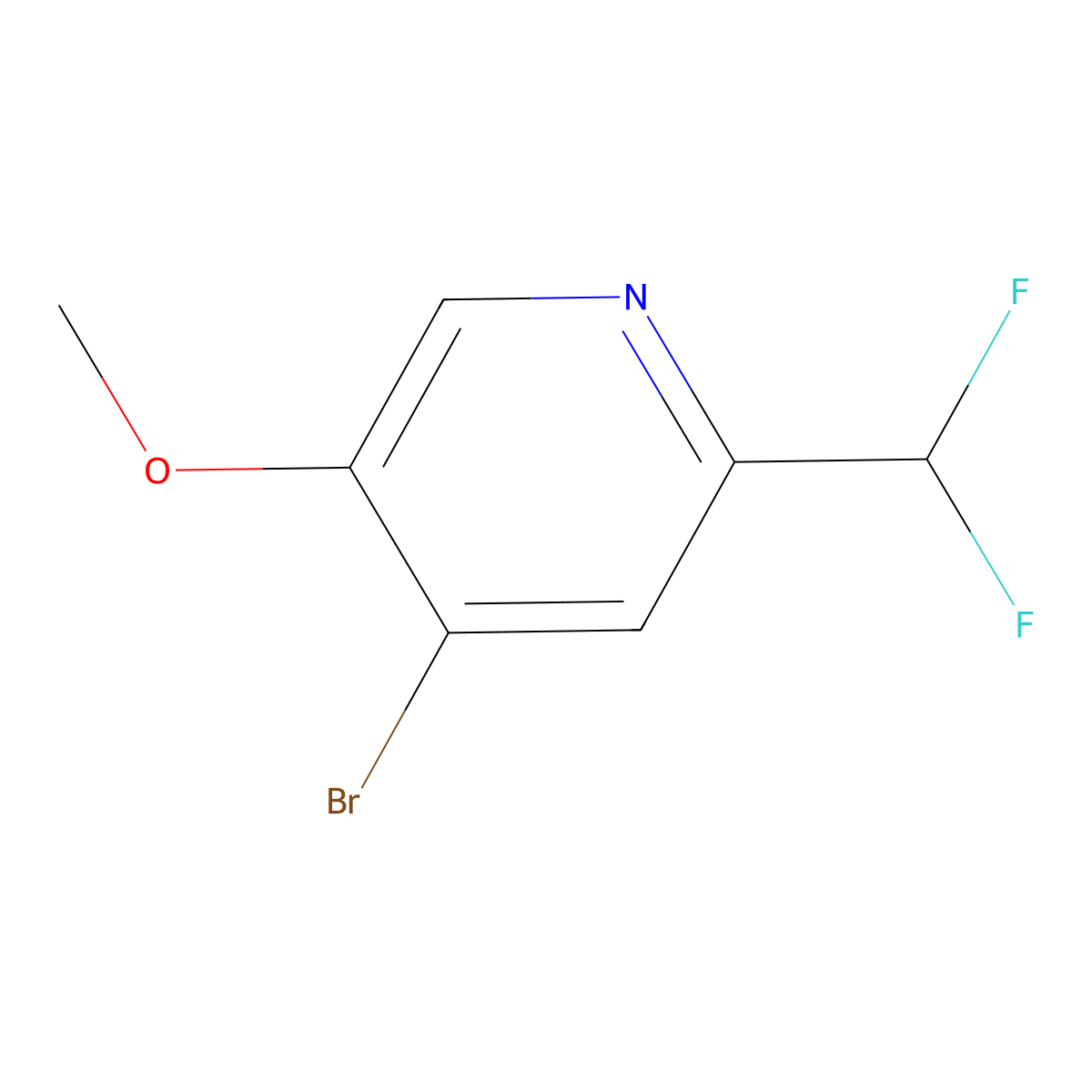 4-Bromo-2-(difluoromethyl)-5-methoxypyridine molecular structure, CAS 1805315-01-8