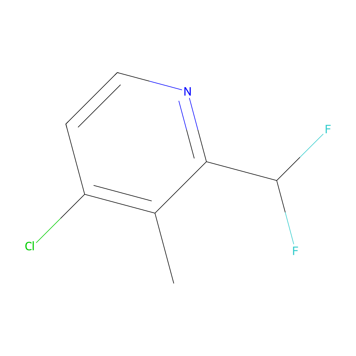 4-Chloro-2-(difluoromethyl)-3-methylpyridine molecular structure, CAS 1805315-29-0