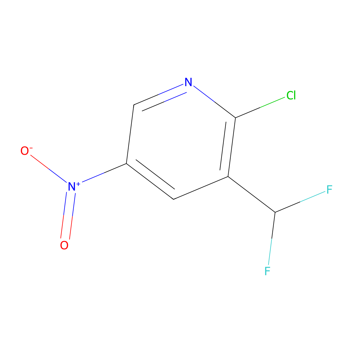 2-Chloro-3-(difluoromethyl)-5-nitropyridine molecular structure, CAS 1805315-55-2