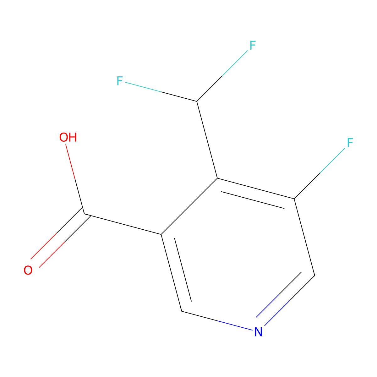 4-(Difluoromethyl)-5-fluoronicotinic acid molecular structure, CAS 1805316-08-8