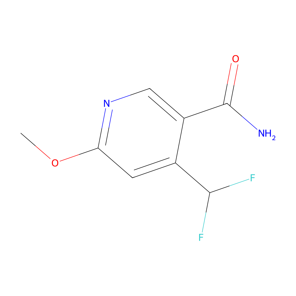 4-(Difluoromethyl)-6-methoxypyridine-3-carboxamide molecular structure, CAS 1805317-38-7
