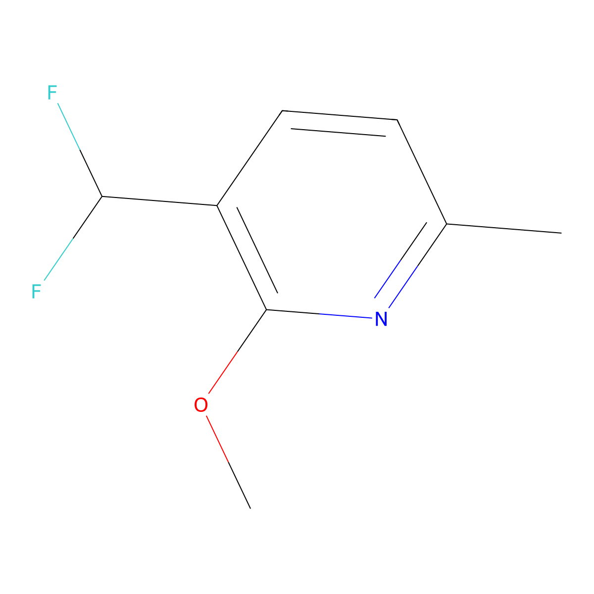 3-(Difluoromethyl)-2-methoxy-6-methylpyridine molecular structure, CAS 1805322-40-0