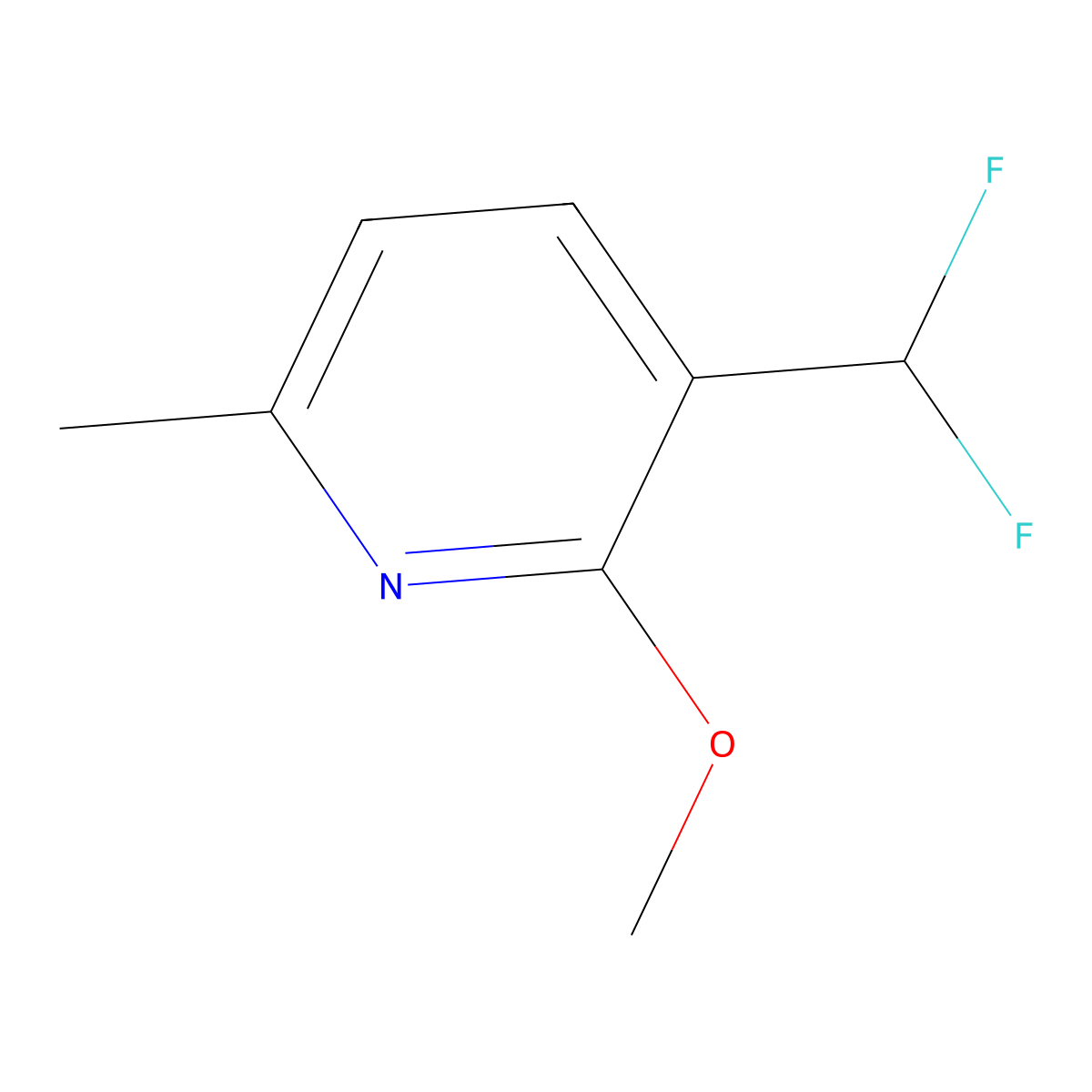 3-(Difluoromethyl)-2-methoxy-6-methylpyridine molecular structure, CAS 1805322-40-0