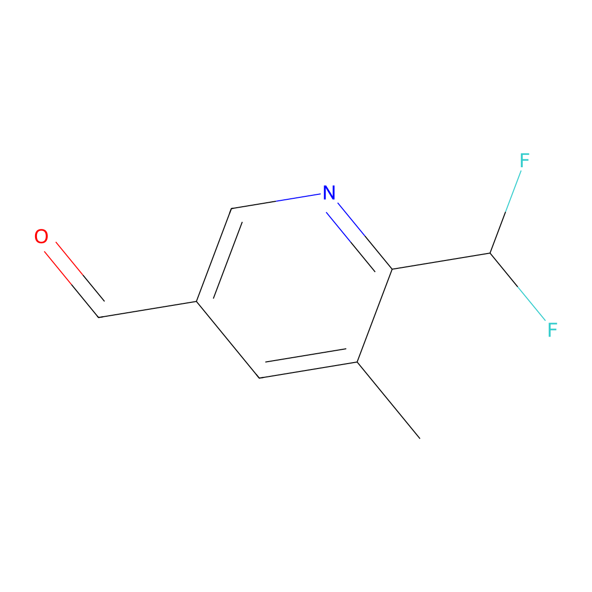 6-(Difluoromethyl)-5-methylnicotinaldehyde molecular structure, CAS 1805332-39-1