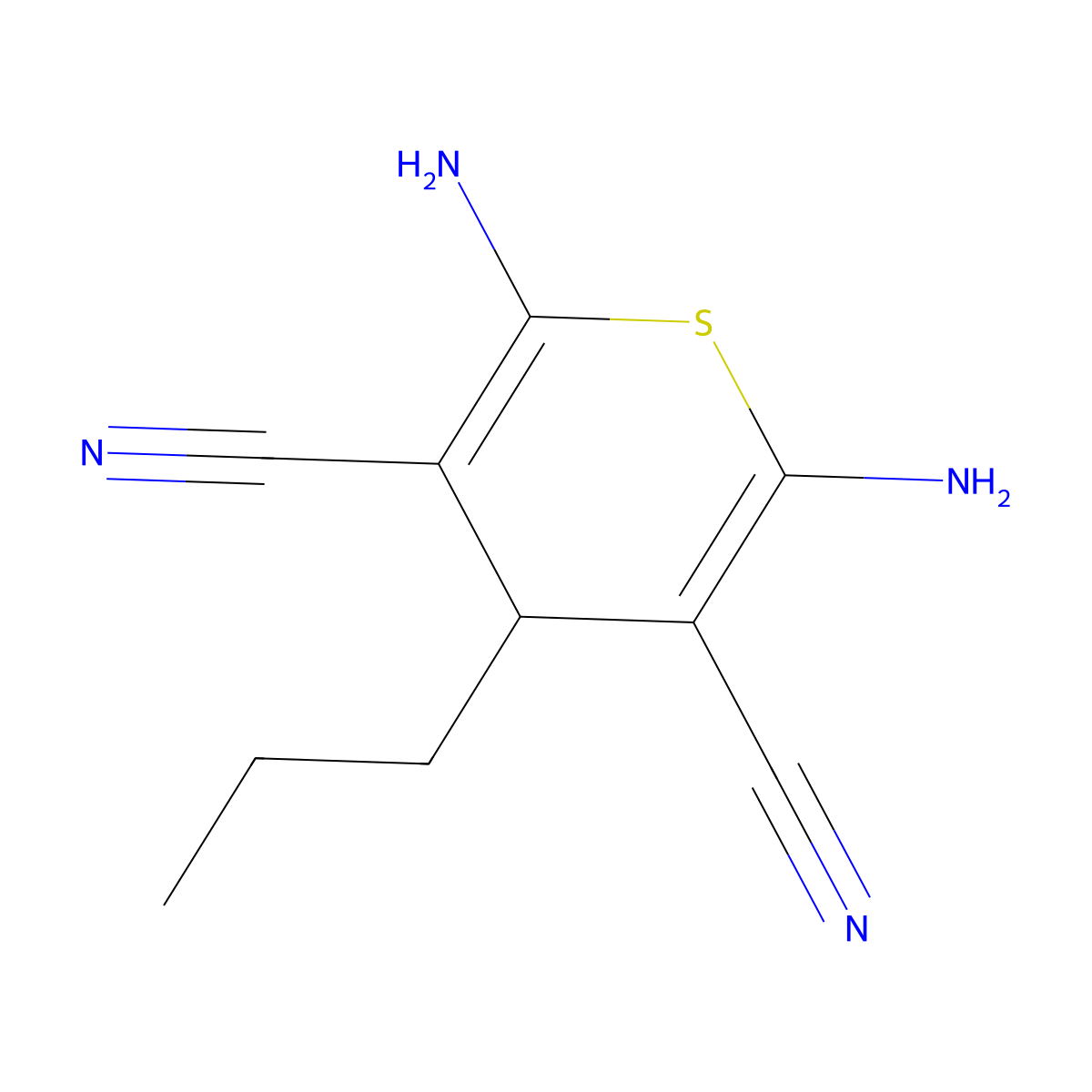 2,6-Diamino-4-propyl-4H-thiopyran-3,5-dicarbonitrile molecular structure, CAS 180537-83-1