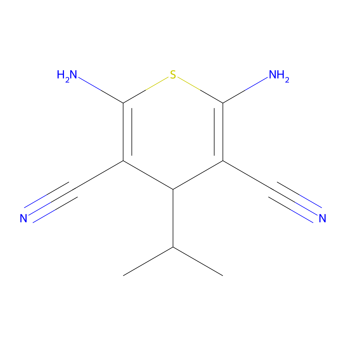 2,6-Diamino-4-isopropyl-4H-thiopyran-3,5-dicarbonitrile molecular structure, CAS 180537-84-2