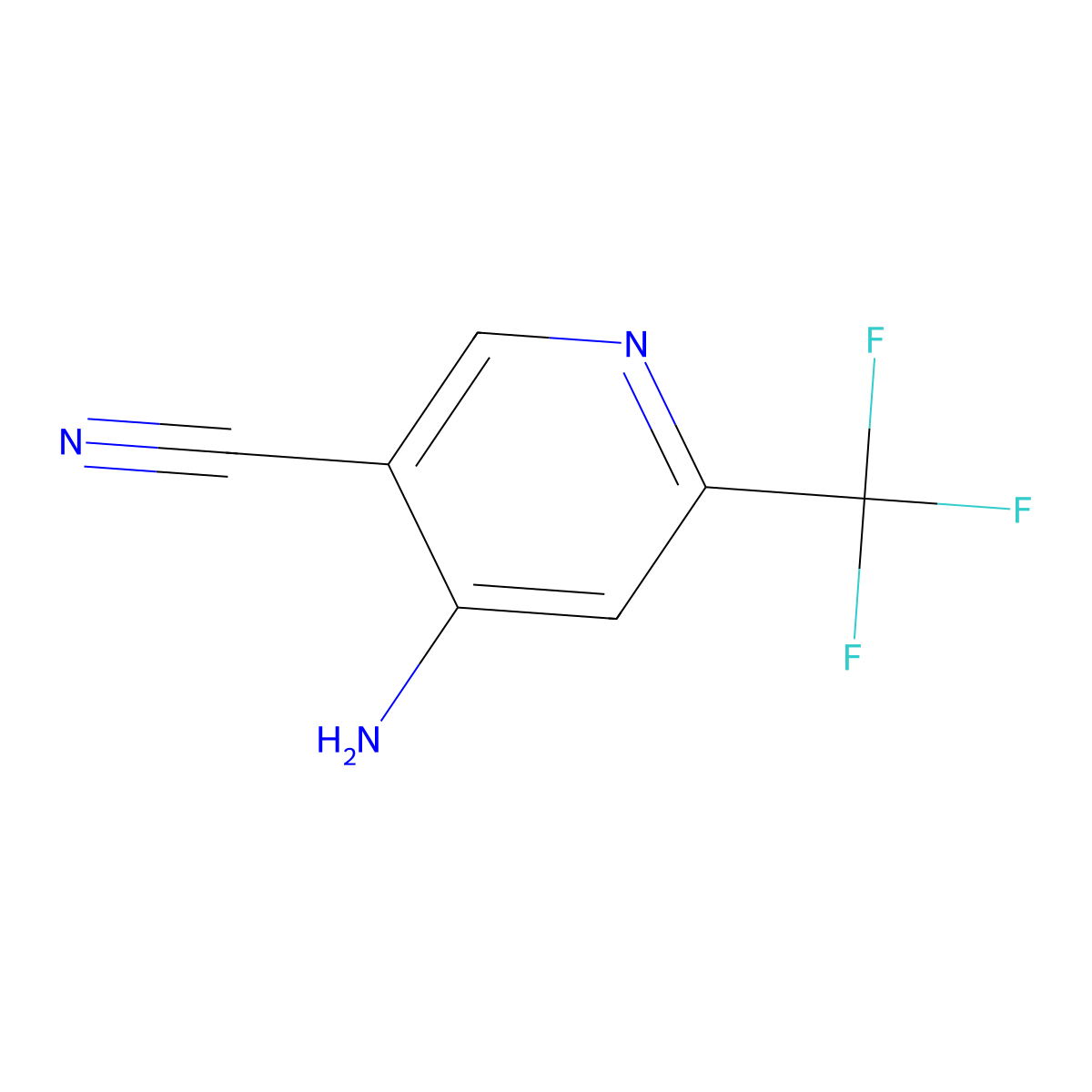 4-Amino-6-(trifluoromethyl)pyridine-3-carbonitrile molecular structure, CAS 1805396-59-1