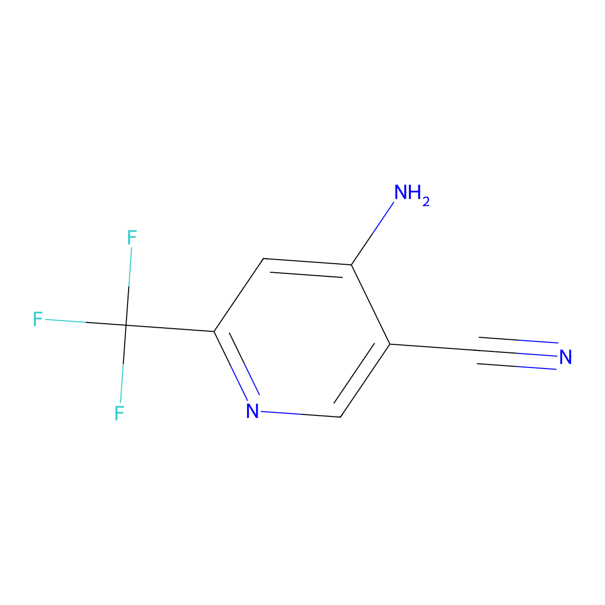4-Amino-6-(trifluoromethyl)pyridine-3-carbonitrile molecular structure, CAS 1805396-59-1