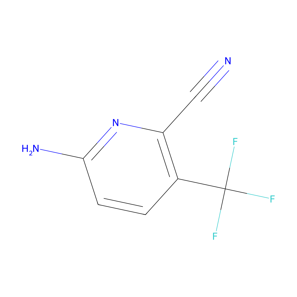 6-Amino-3-(trifluoromethyl)picolinonitrile molecular structure, CAS 1805396-62-6