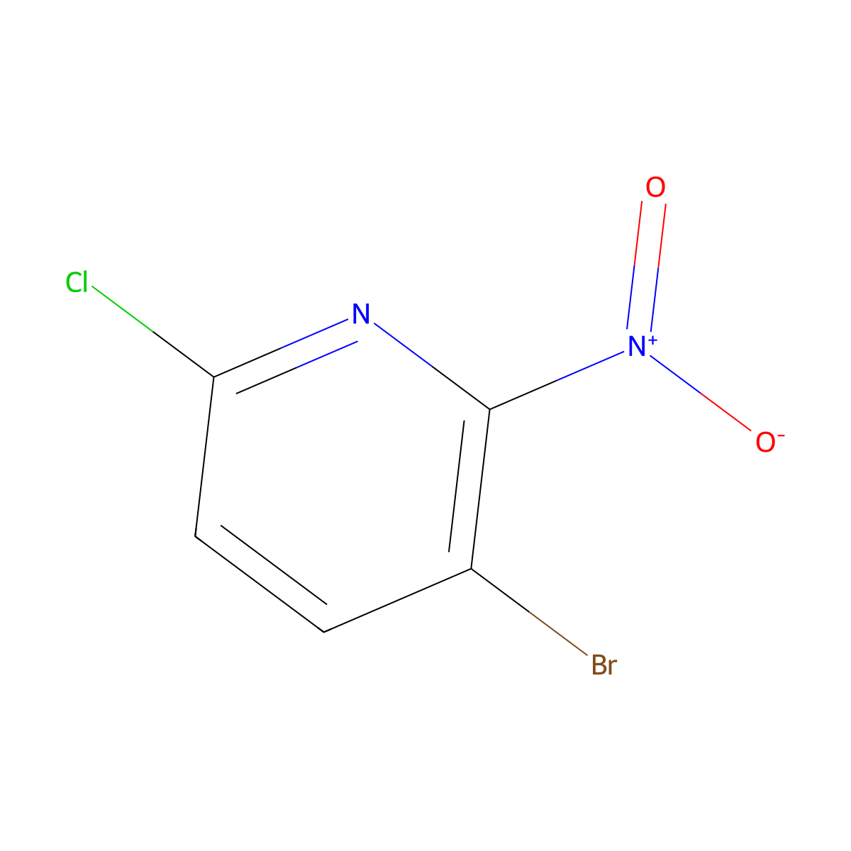 3-Bromo-6-chloro-2-nitropyridine molecular structure, CAS 1805409-46-4