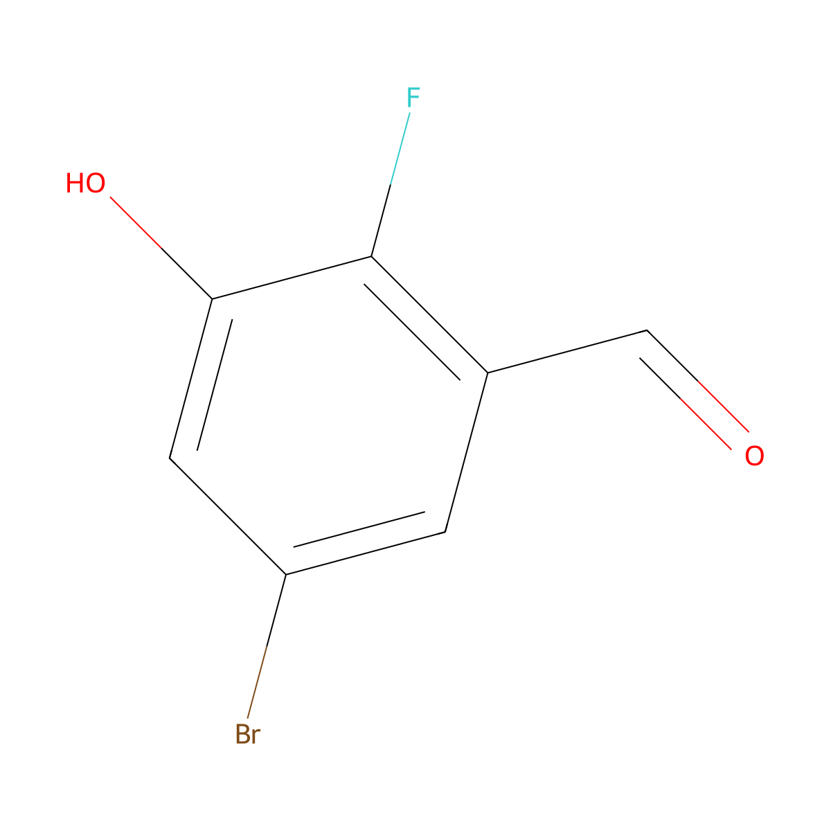 5-Bromo-2-fluoro-3-hydroxybenzaldehyde molecular structure, CAS 1805416-29-8