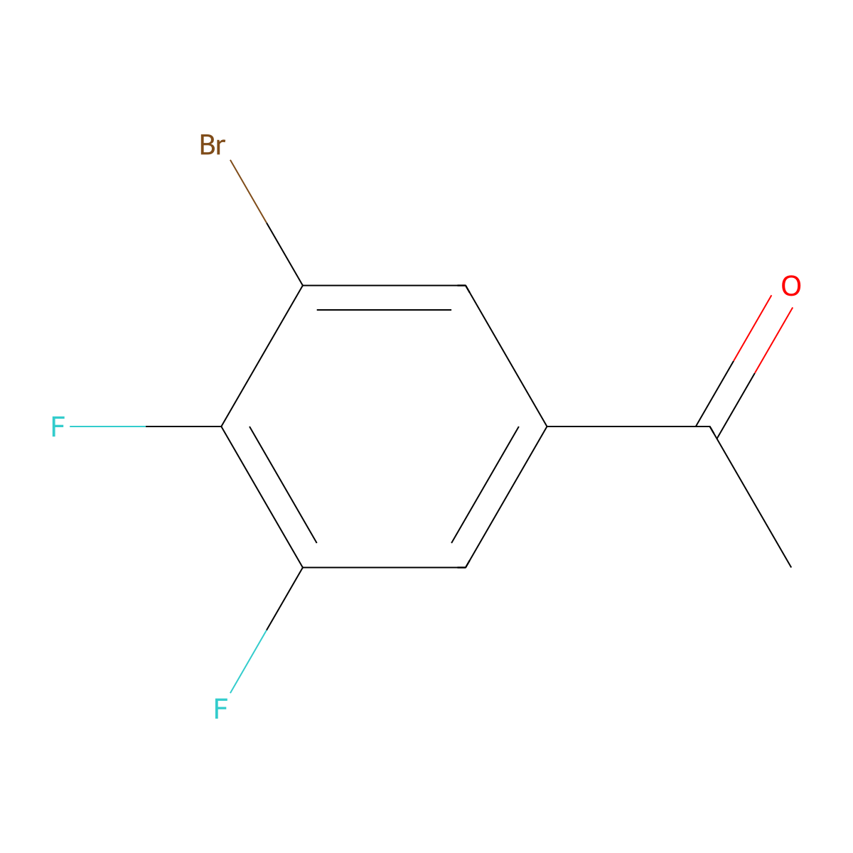 3'-Bromo-4',5'-difluoroacetophenone molecular structure, CAS 1805420-44-3