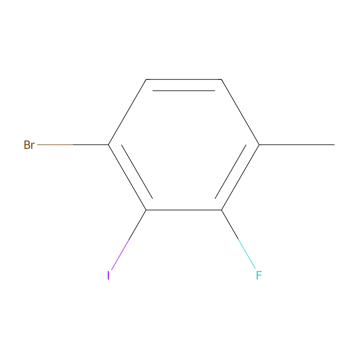 1-Bromo-3-fluoro-2-iodo-4-methylbenzene molecular structure, CAS 1805420-58-9