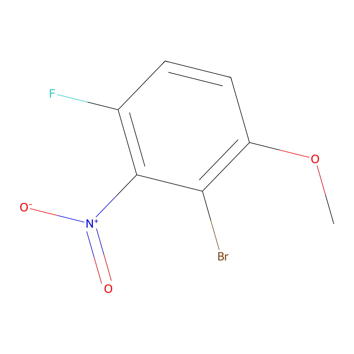 2-Bromo-4-fluoro-1-methoxy-3-nitrobenzene molecular structure, CAS 1805420-95-4