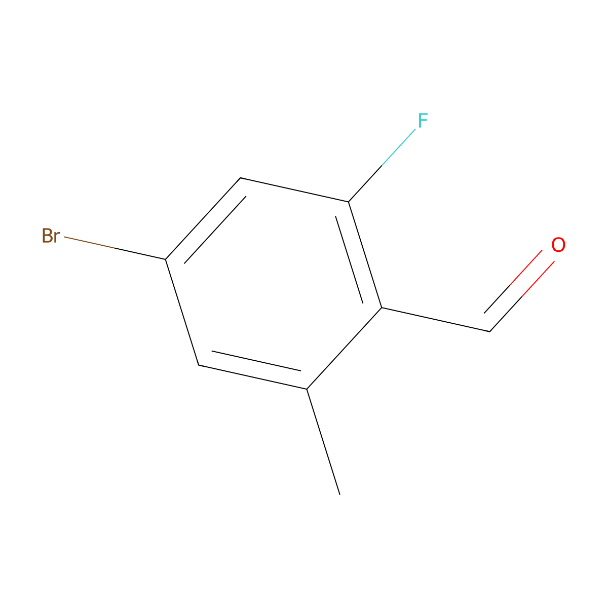 4-Bromo-2-fluoro-6-methylbenzaldehyde molecular structure, CAS 1805421-14-0