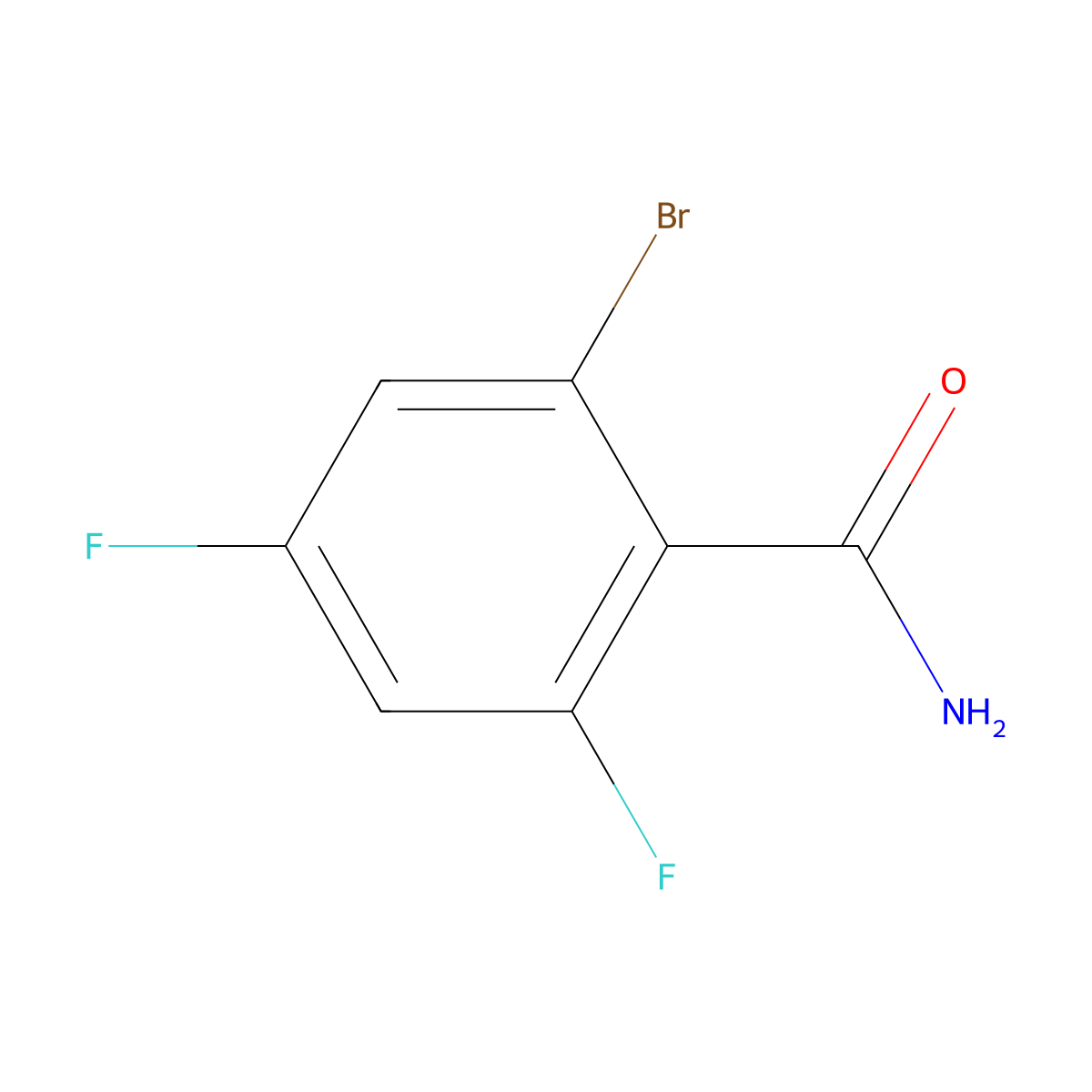 2-Bromo-4,6-difluorobenzamide molecular structure, CAS 1805422-78-9
