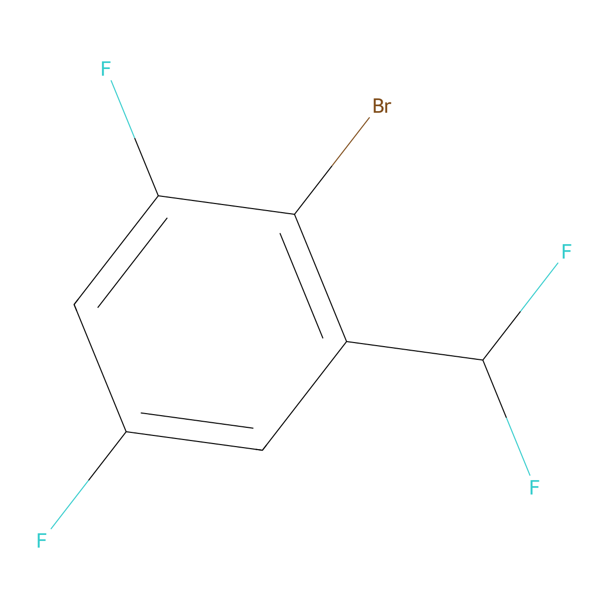 2-Bromo-1-(difluoromethyl)-3,5-difluorobenzene molecular structure, CAS 1805422-87-0