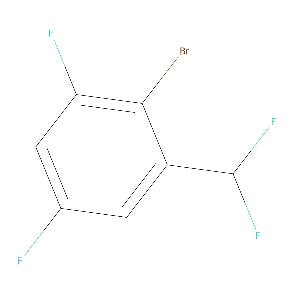 2-Bromo-1-(difluoromethyl)-3,5-difluorobenzene molecular structure, CAS 1805422-87-0