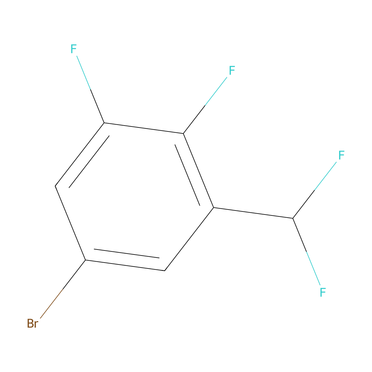 5-Bromo-1-(difluoromethyl)-2,3-difluorobenzene molecular structure, CAS 1805422-92-7