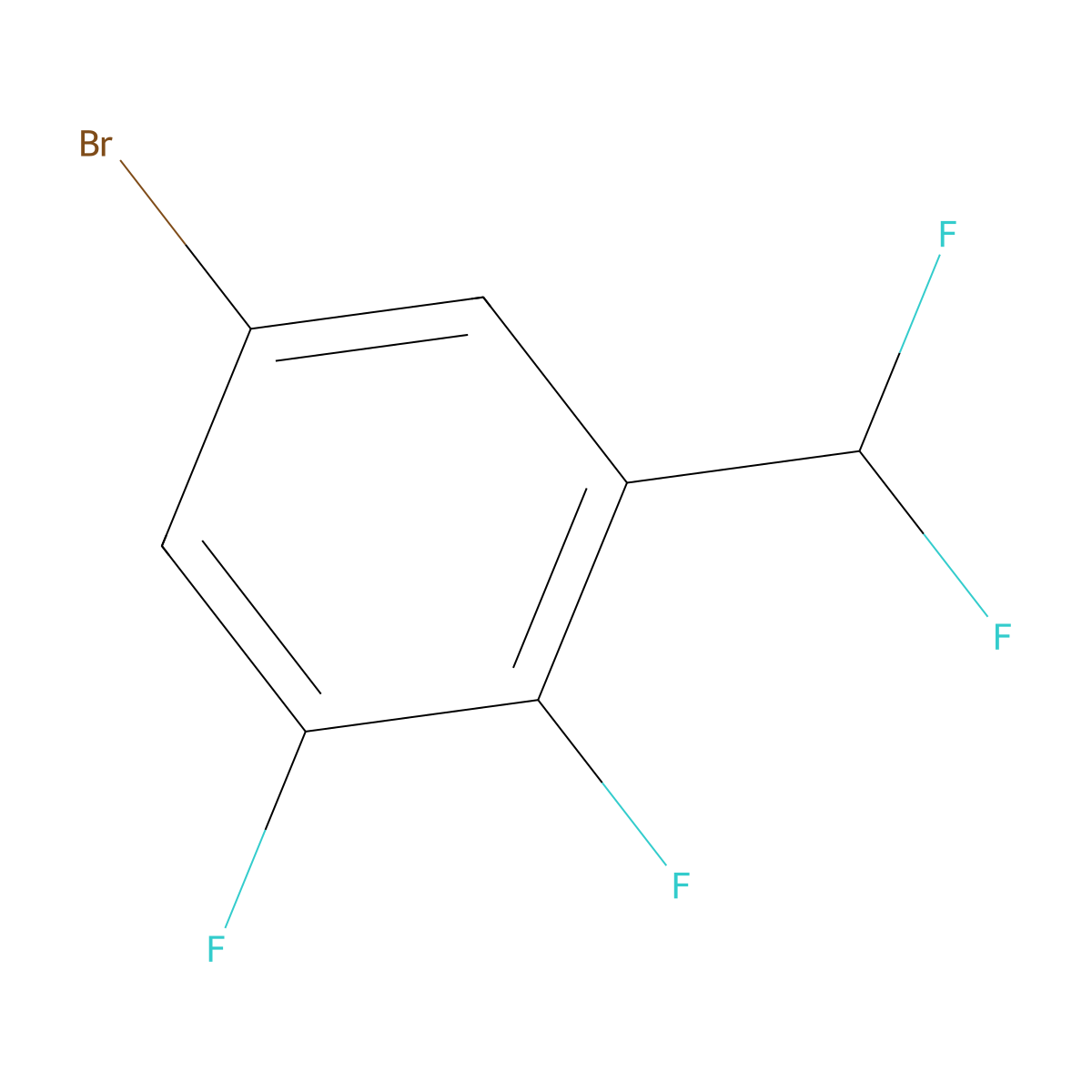 5-Bromo-1-(difluoromethyl)-2,3-difluorobenzene molecular structure, CAS 1805422-92-7
