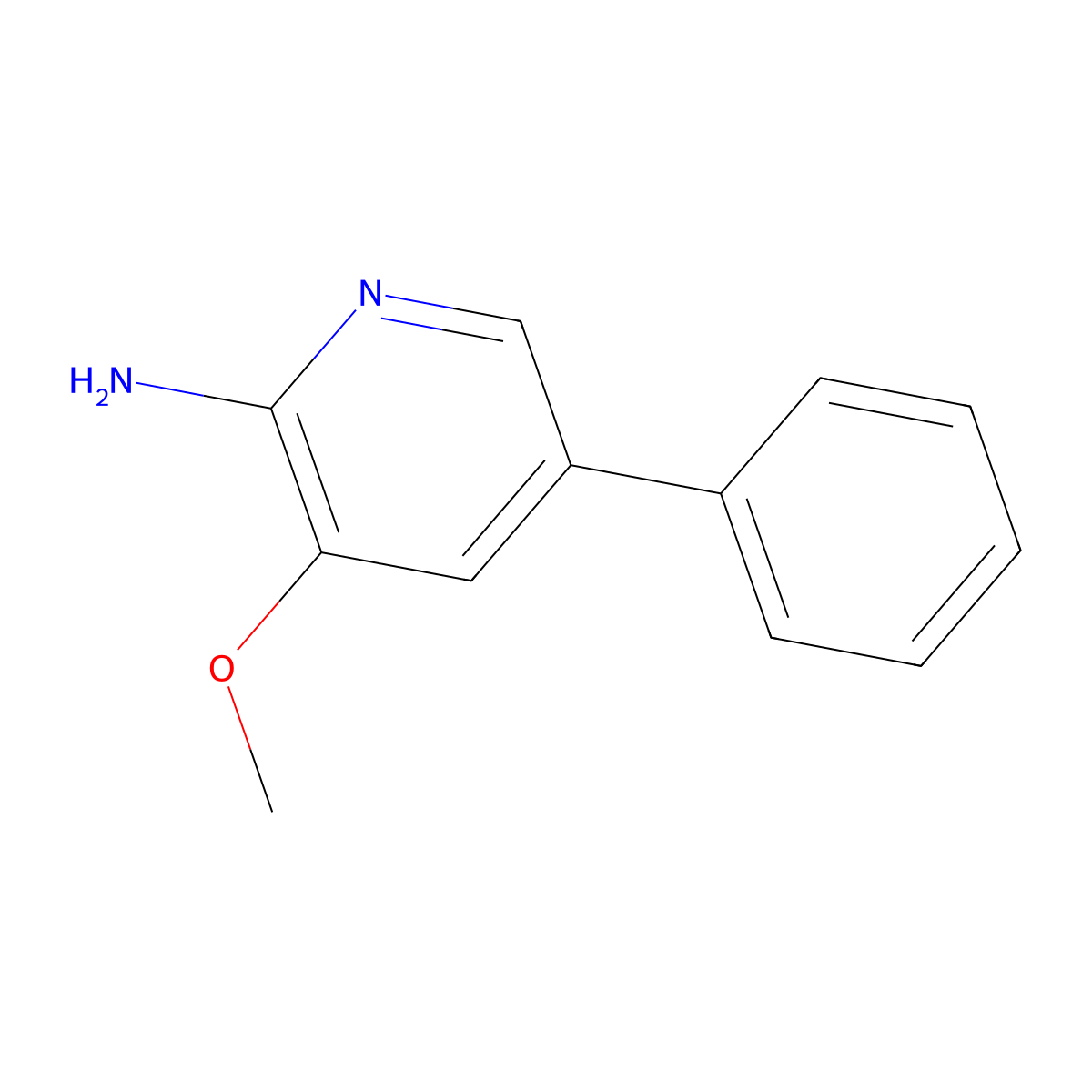 3-Methoxy-5-phenylpyridin-2-amine molecular structure, CAS 1805430-13-0