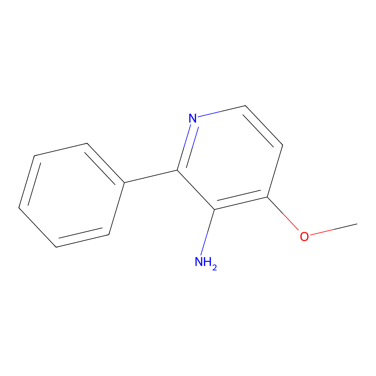 4-Methoxy-2-phenylpyridin-3-amine molecular structure, CAS 1805430-18-5