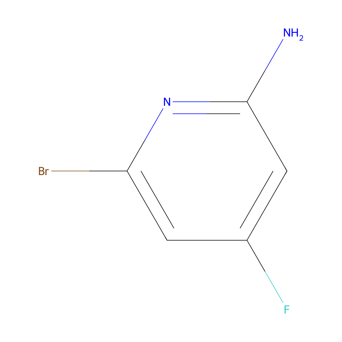 6-Bromo-4-fluoropyridin-2-amine molecular structure, CAS 1805444-06-7