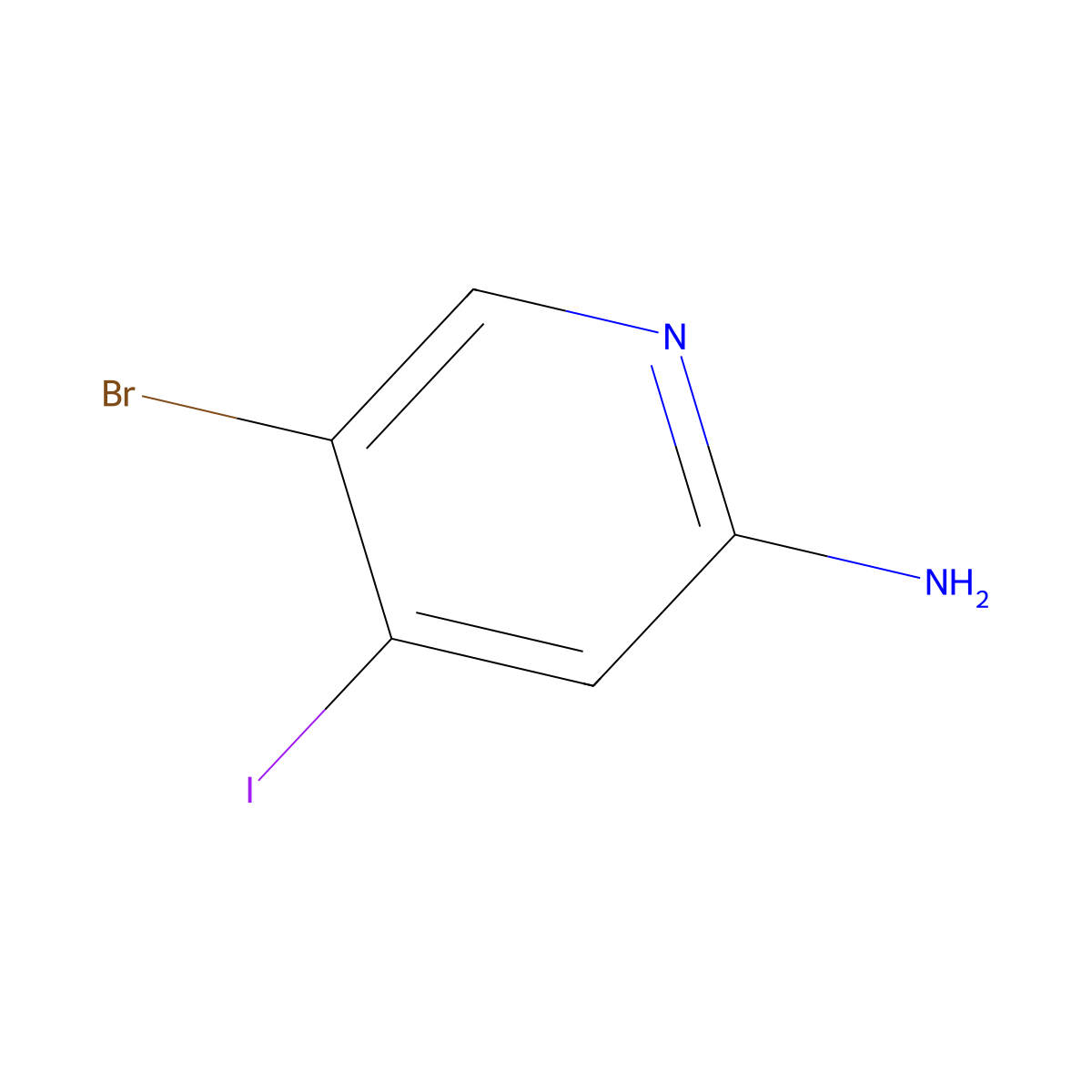 5-Bromo-4-iodopyridin-2-amine molecular structure, CAS 1805444-14-7