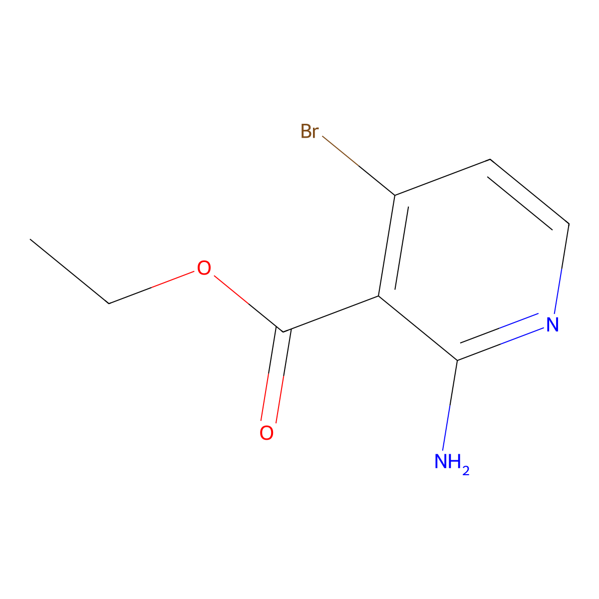 Ethyl 2-amino-4-bromonicotinate molecular structure, CAS 1805444-52-3