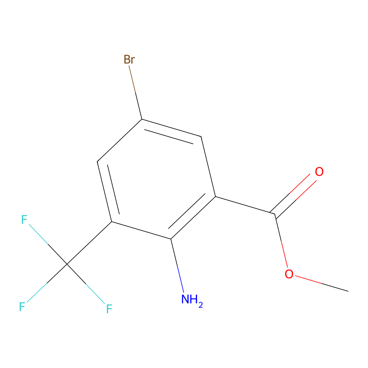 Methyl 2-amino-5-bromo-3-(trifluoromethyl)benzoate molecular structure, CAS 1805449-93-7