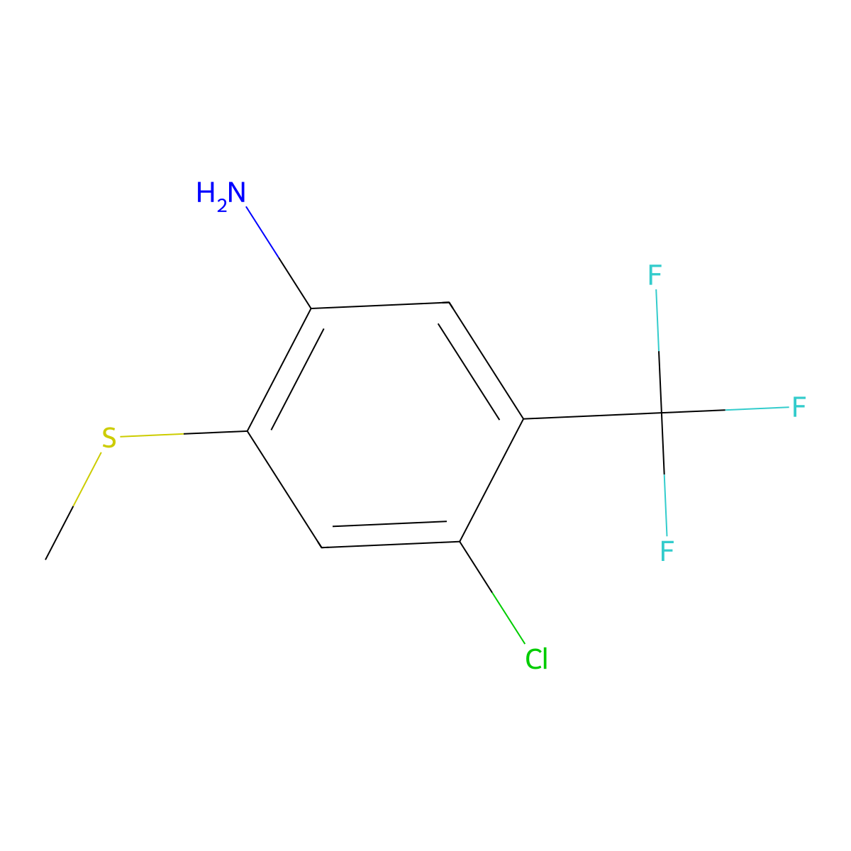 4-Chloro-2-(methylthio)-5-(trifluoromethyl)aniline molecular structure, CAS 1805451-74-4