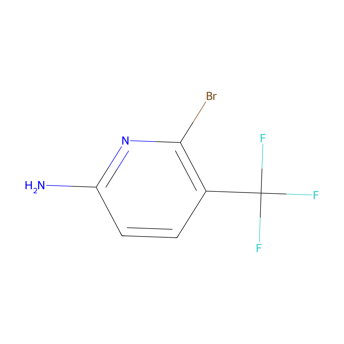 6-Bromo-5-(trifluoromethyl)pyridin-2-amine molecular structure, CAS 1805454-19-6