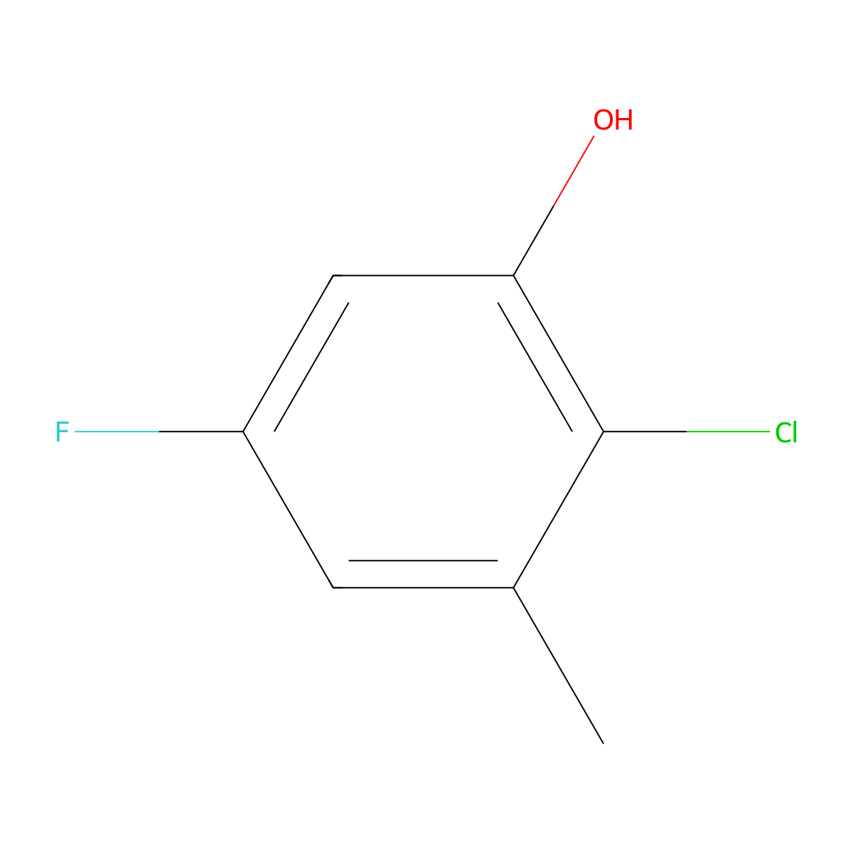 2-Chloro-5-fluoro-3-methylphenol molecular structure, CAS 1805455-85-9