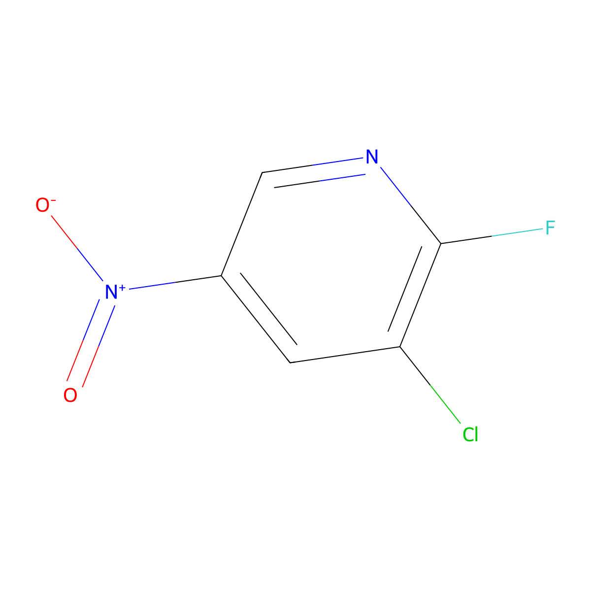 3-Chloro-2-fluoro-5-nitropyridine molecular structure, CAS 1805456-19-2