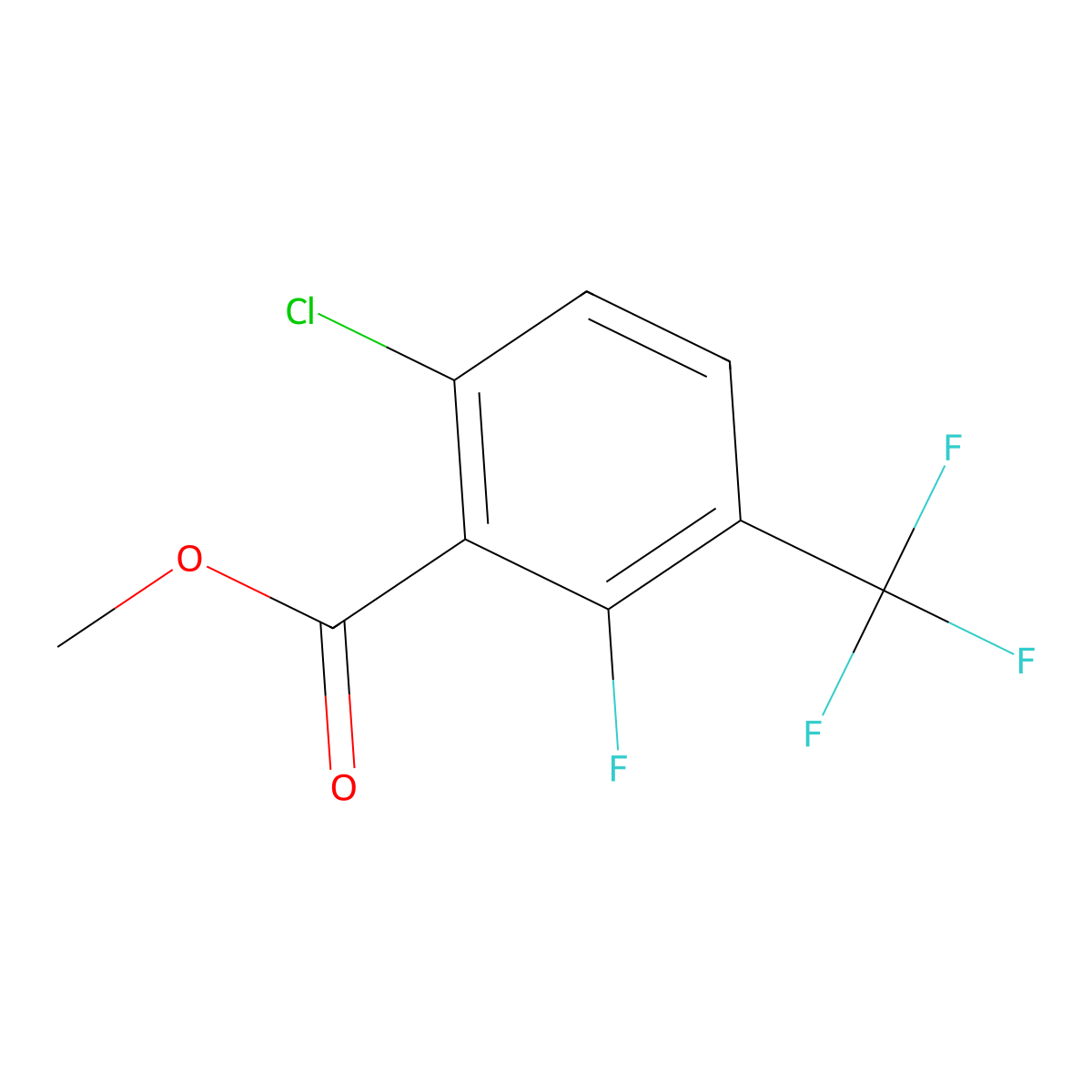 Methyl 6-chloro-2-fluoro-3-(trifluoromethyl)benzoate molecular structure, CAS 1805458-07-4