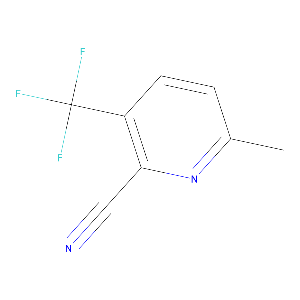 6-Methyl-3-(trifluoromethyl)picolinonitrile molecular structure, CAS 1805461-53-3