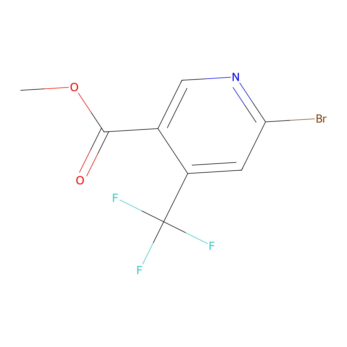 Methyl 6-bromo-4-(trifluoromethyl)nicotinate molecular structure, CAS 1805468-01-2