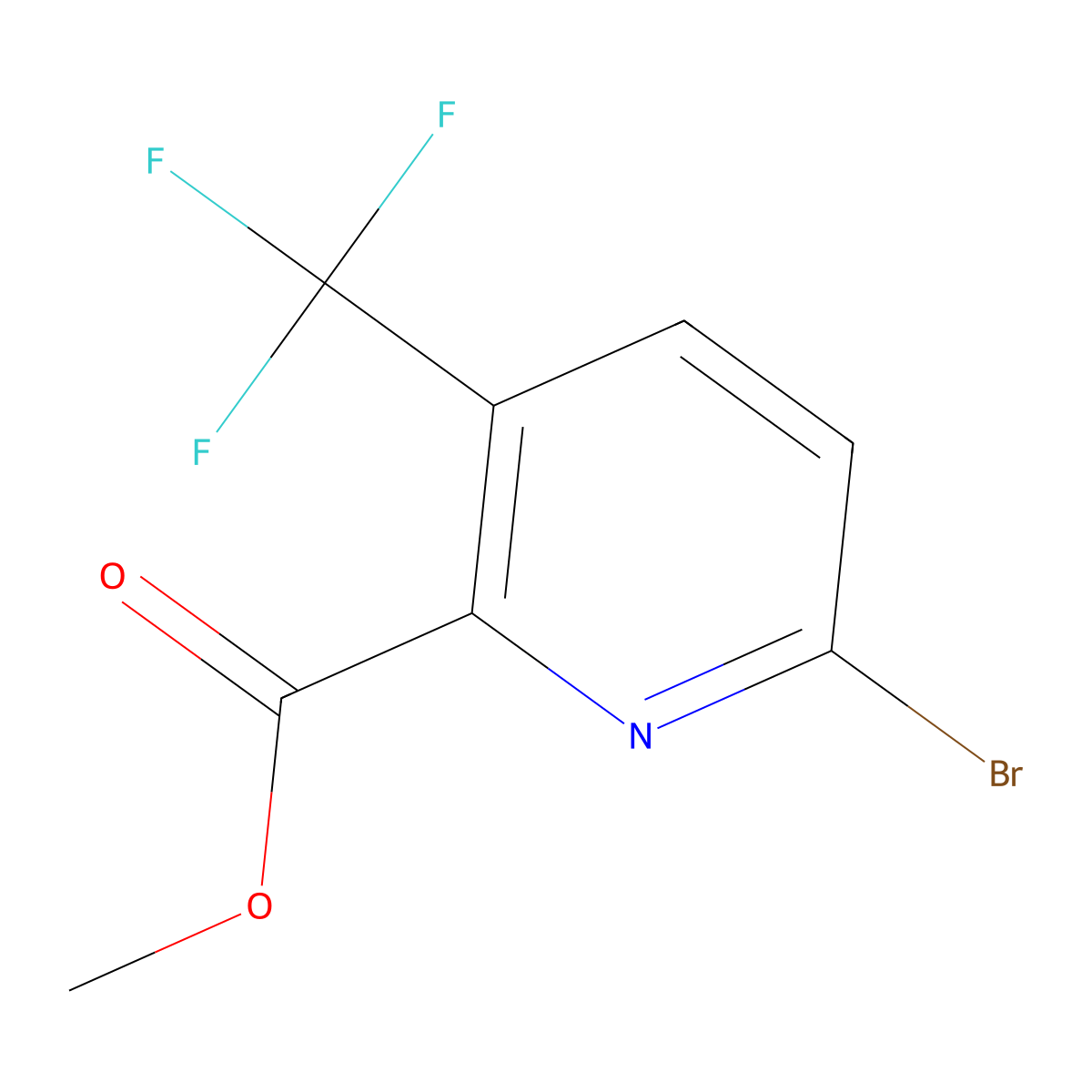 Methyl 6-bromo-3-(trifluoromethyl)picolinate molecular structure, CAS 1805468-15-8