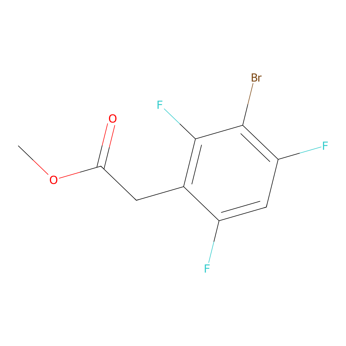 Methyl 2-(3-bromo-2,4,6-trifluorophenyl)acetate molecular structure, CAS 1805468-38-5