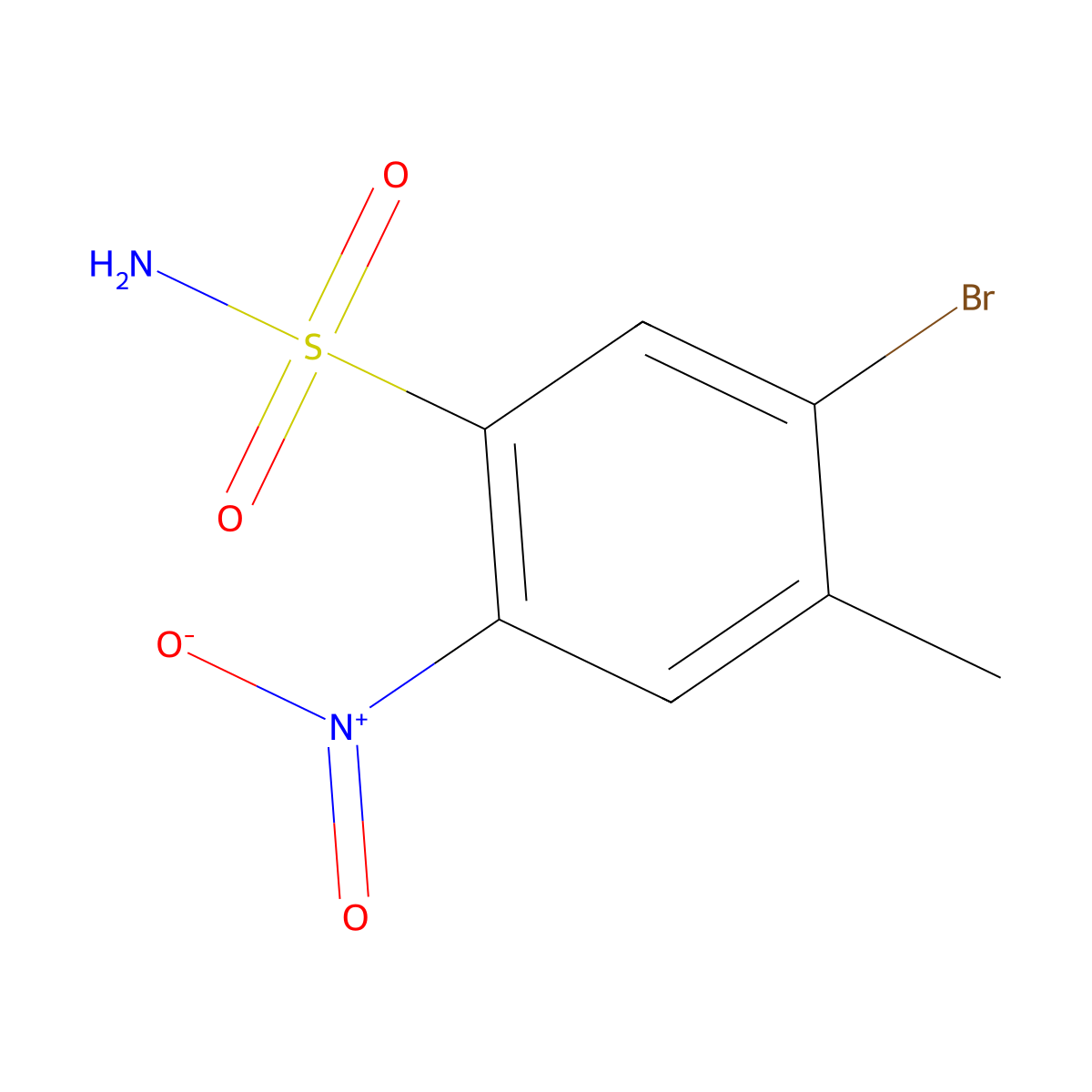 5-Bromo-4-methyl-2-nitrobenzene-1-sulfonamide molecular structure, CAS 1805470-18-1