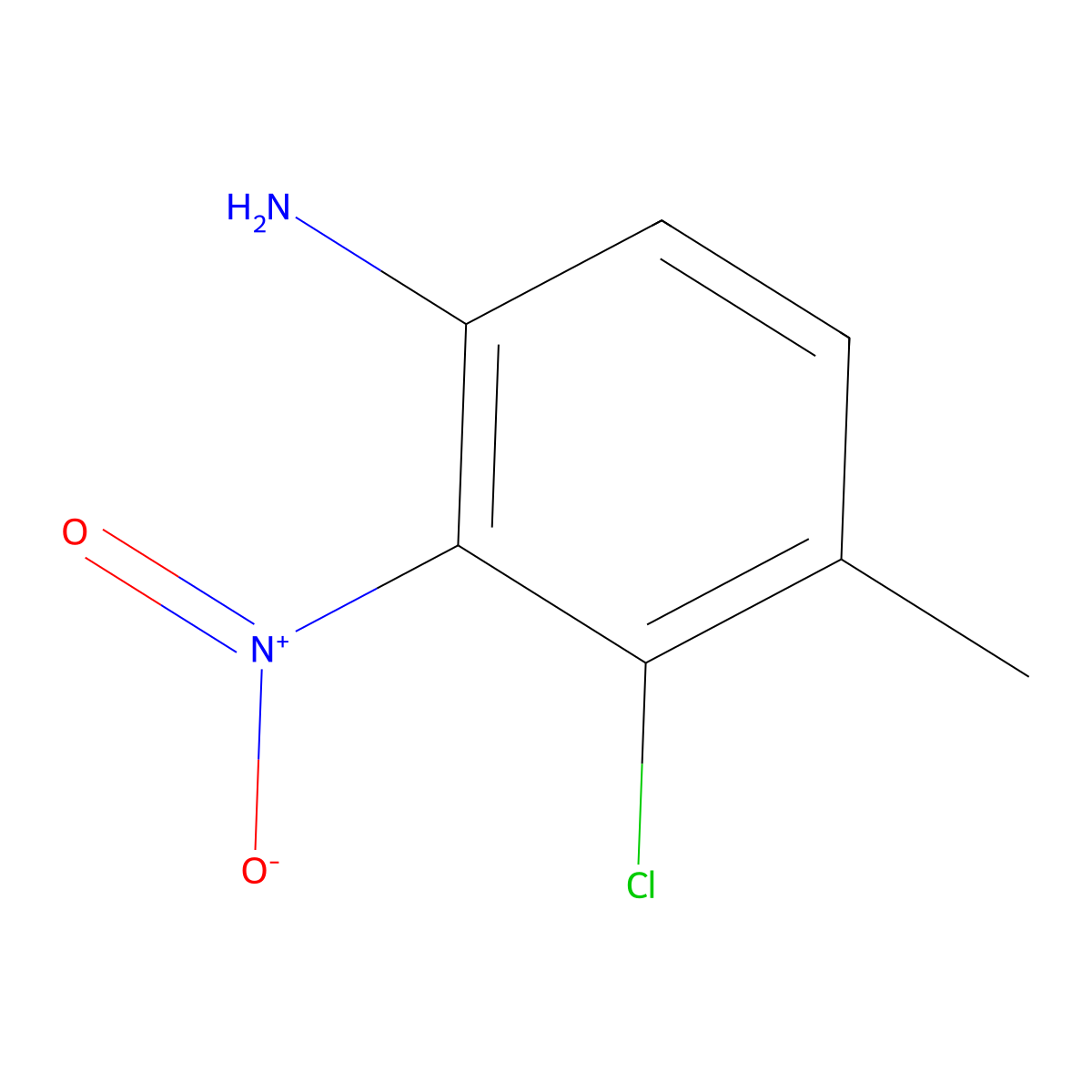 3-Chloro-4-methyl-2-nitroaniline molecular structure, CAS 1805471-07-1